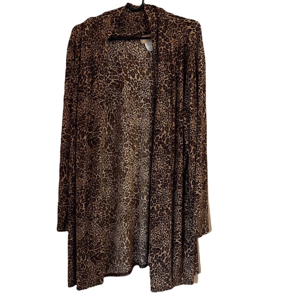 Soft Focus Leopard Print Open Front Throw Size 1x… - image 1